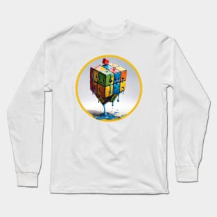 Melting Rubik Cube Long Sleeve T-Shirt